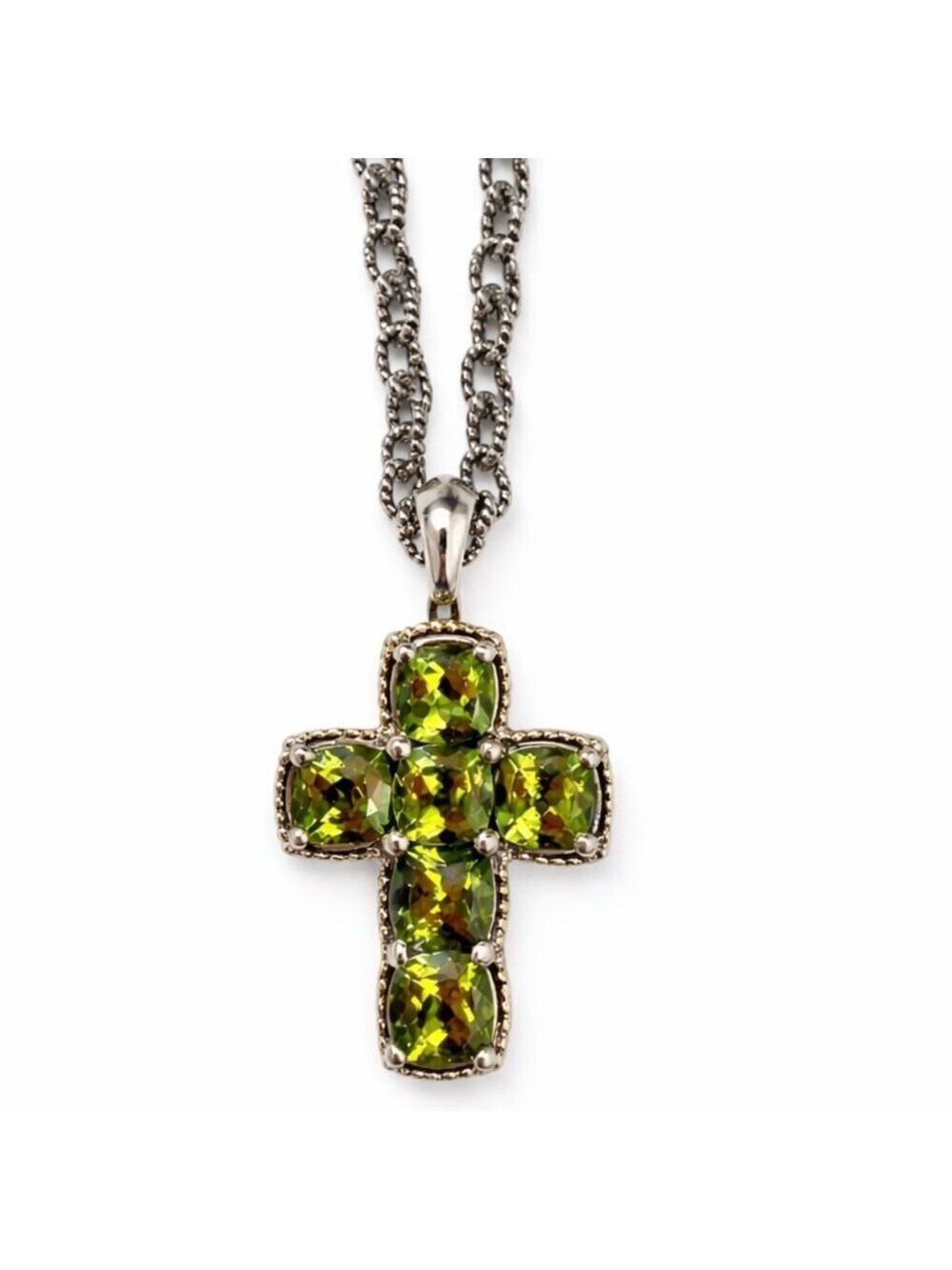 LAGOS Caviar Peridot Cross Pendant & Chain